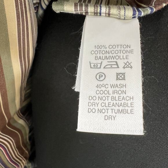 PAUL SMITH LONDON Multicolor Stripe Cotton Long Sleeve Button-Down Mens Shirt - Picture 8 of 9